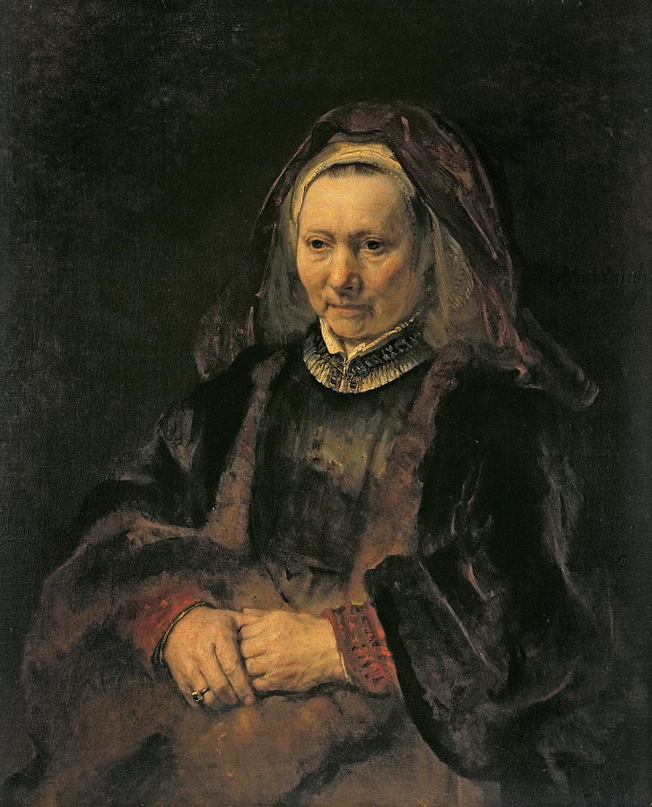 Portrait Of An Elderly Woman, C. 1650 Photograph by Rembrandt Harmensz ...