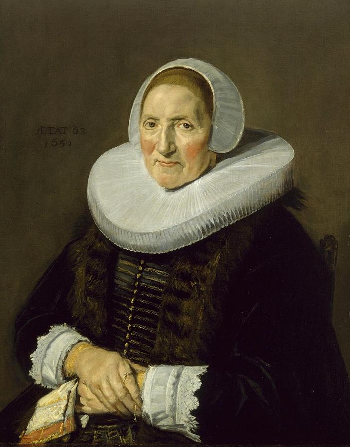 Houston Painting - Portrait of an Elderly Woman by Frans Hals