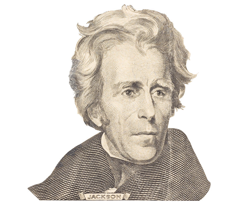 Portrait of Andrew Jackson on White Background Photograph by Keith Webber Jr