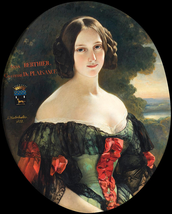 Portrait of Anna Berthier Countess of Plaisance Painting by Franz Xaver Winterhalter