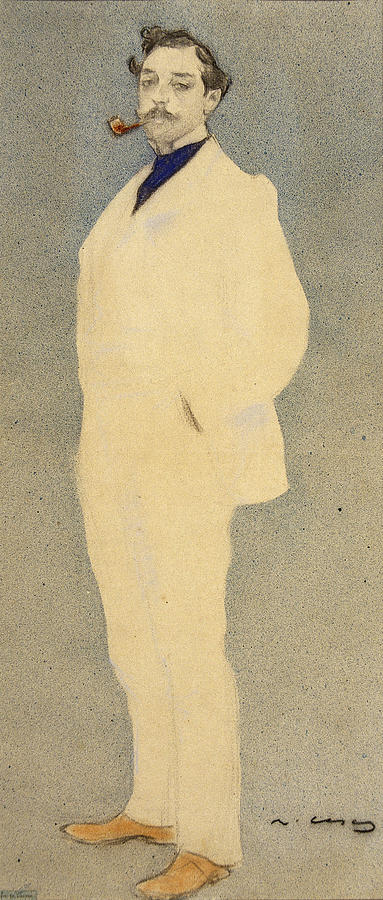 Portrait of Antoni Utrillo Painting by Ramon Casas