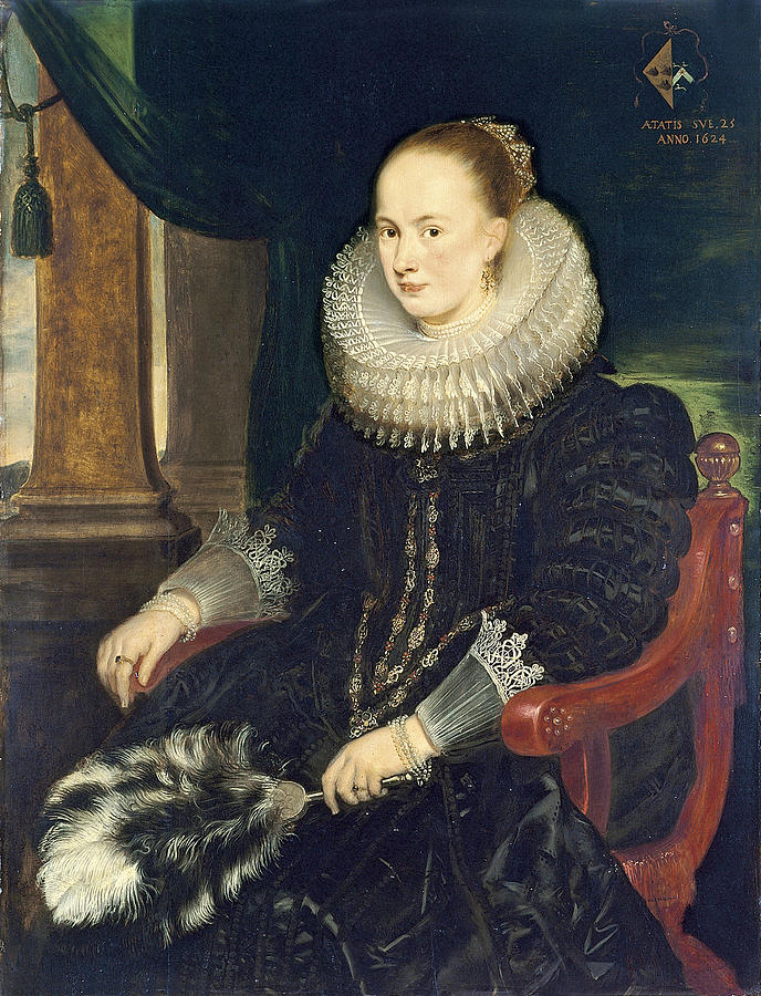 Cornelis De Vos Painting - Portrait of Antonia Canis by Cornelis de Vos