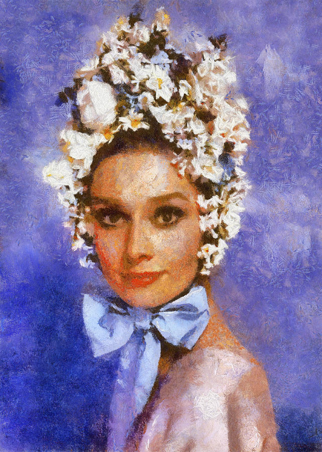 Portrait of Audrey Hepburn Digital Art by Charmaine Zoe