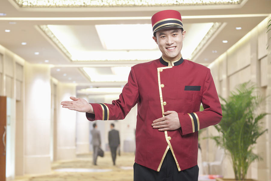 Portrait of Bellhop, Greeting Photograph by XiXinXing