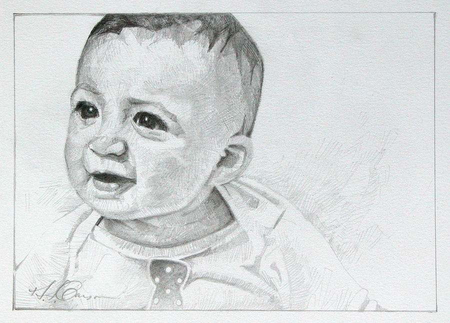 Portrait of Ben pencil drawing Drawing by T S Carson