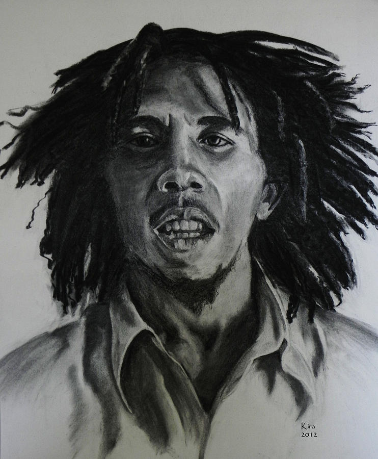 Portrait of Bob Marley. Drawing by Kira Rubtsova - Fine Art America