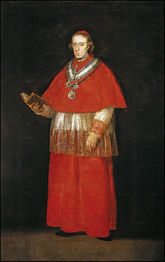 Portrait of Cardinal Luis Maria de Borbon y Vallabriga Painting by Francisco Goya