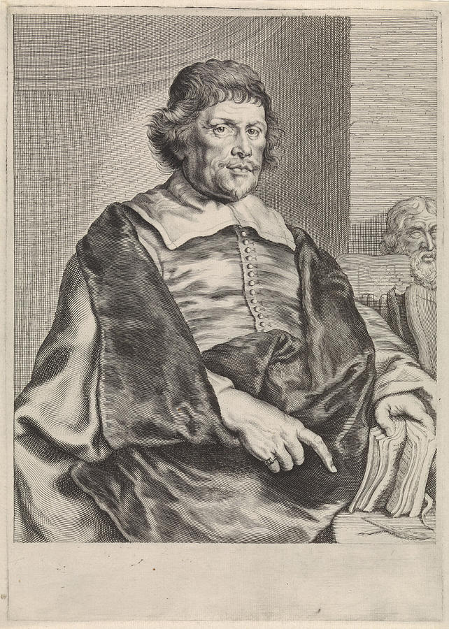 Portrait Of Caspar Van Baerle, Theodor Matham Drawing by Theodor Matham ...