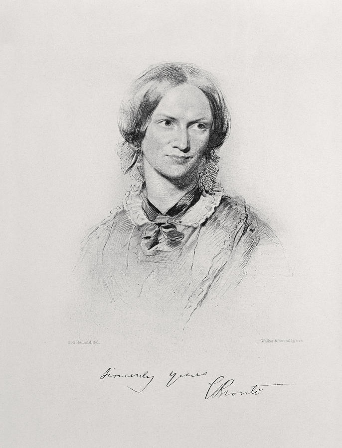 Portrait Of Charlotte Bronte, Engraved Drawing by George Richmond