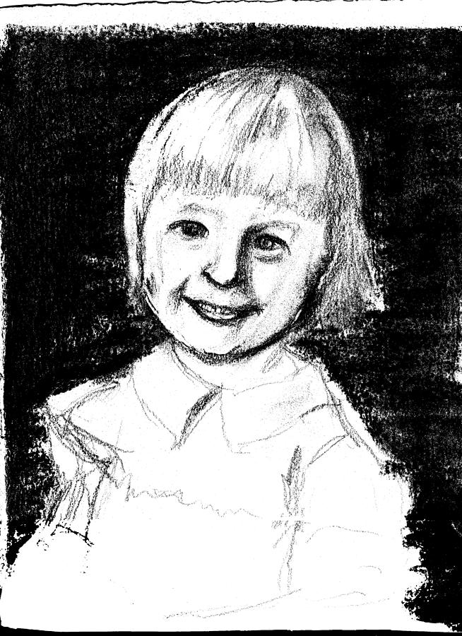 Portrait Drawing - Portrait Of Child by Max Kushner
