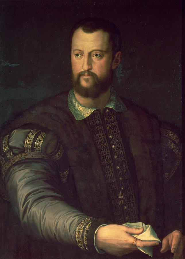 Ring Photograph - Portrait Of Cosimo I De Medici 1519-74 1559 Oil On Canvas by Agnolo Bronzino