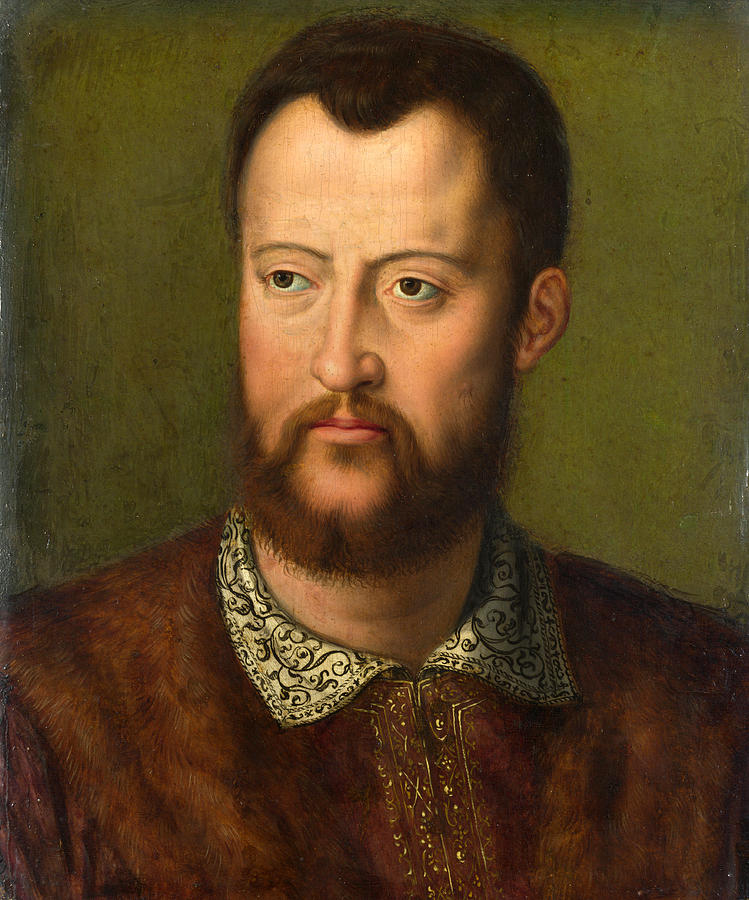 Portrait of Cosimo I de Medici Grand Duke of Tuscany Painting by After Bronzino