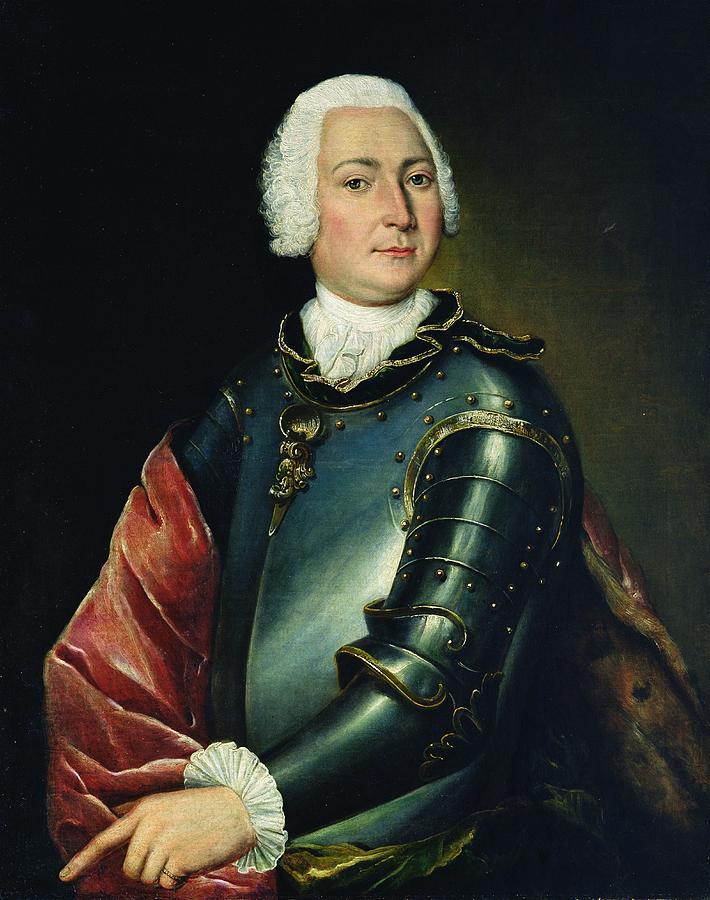 Portrait Of Count Ernst Christoph Von Manteuffel Oil On Canvas Photograph by Lucas Conrad Pfanzelt
