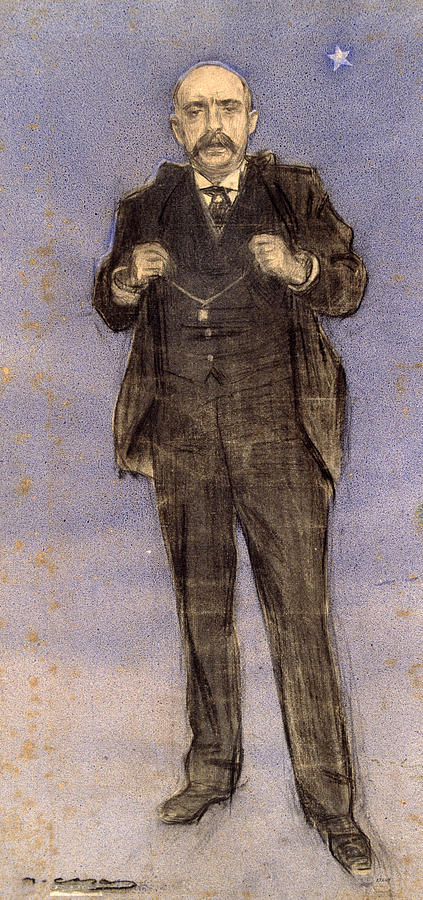 Portrait of Dionis Puig Drawing by Ramon Casas