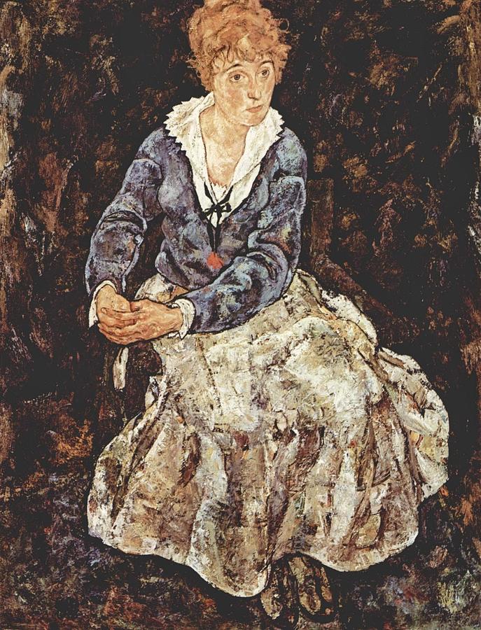 Portrait of Edith Schiele Painting by Celestial Images