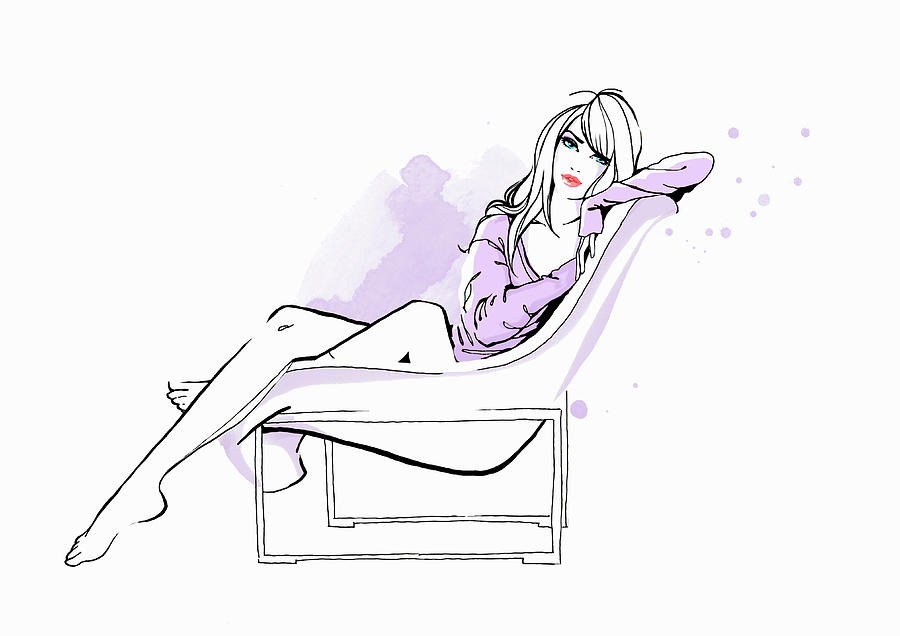 Portrait Of Elegant Woman Reclining In Digital Art by Susan Hassmann Portrait Of Elegant Woman Reclining In Digital Art by Susan Hassmann