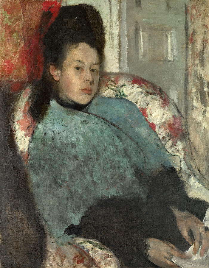 Portrait of Elena Carafa Painting by Edgar Degas