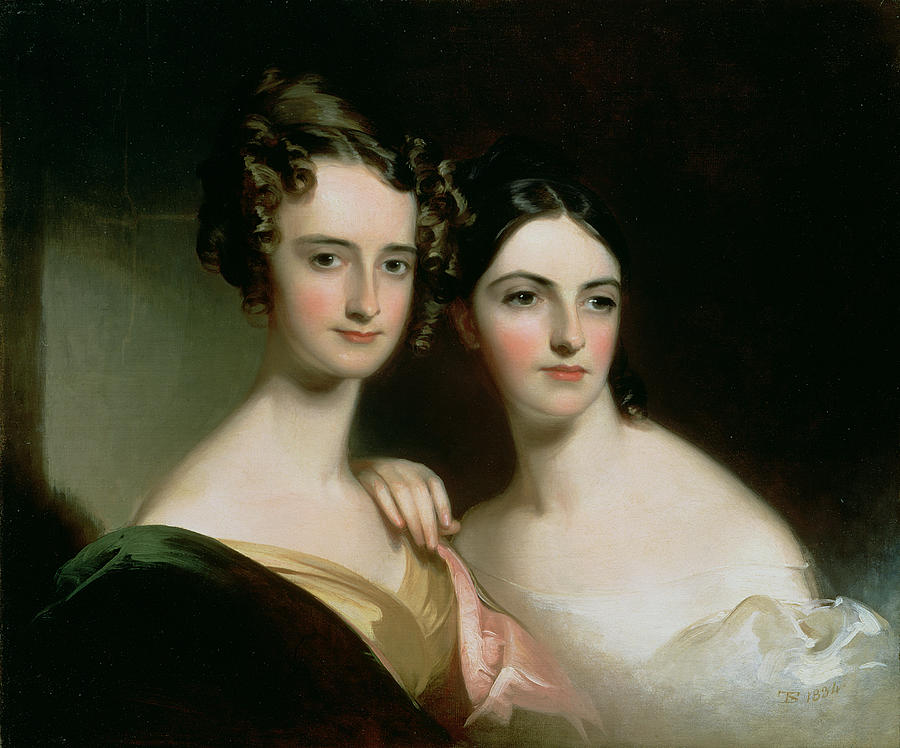 Sisters Photograph - Portrait Of Ellen And Mary Mcilvaine, 1834 Oil On Canvas by Thomas Sully