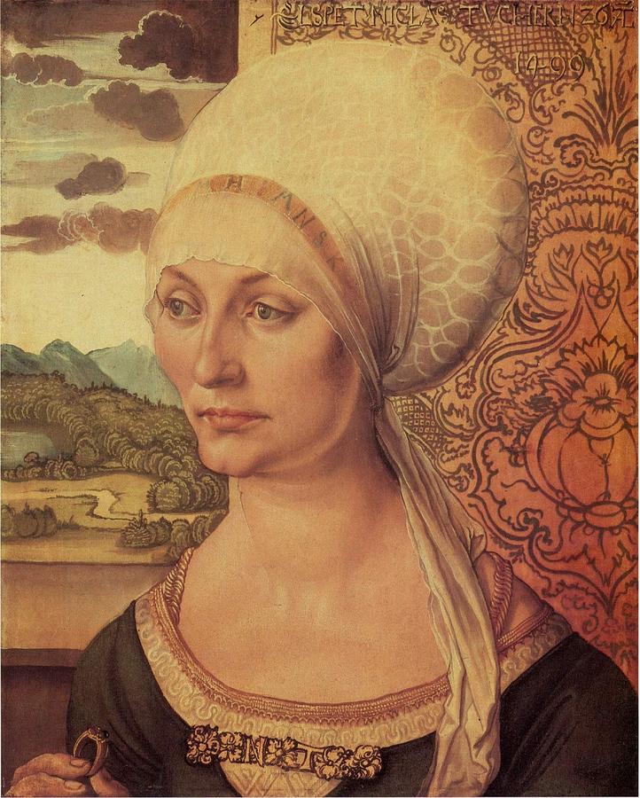 Albrecht Durer Painting - Portrait of Elsbeth Tucher by Albrecht Durer