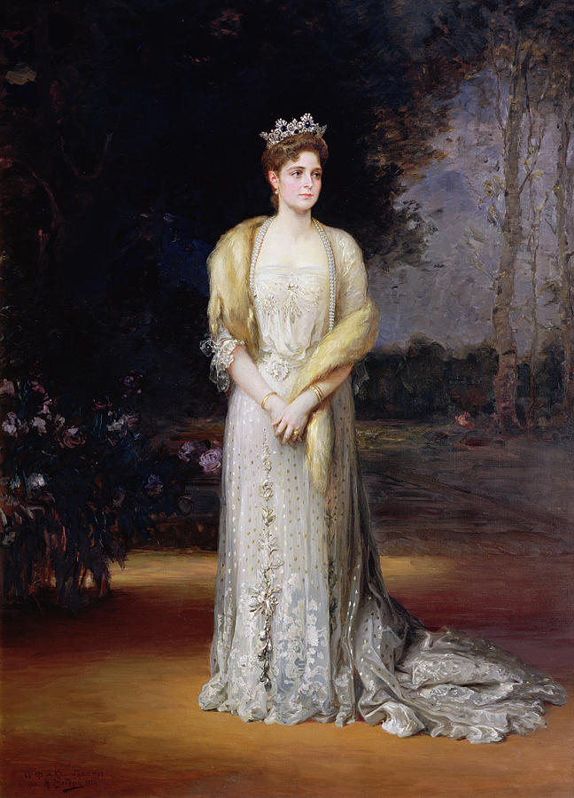 Portrait Photograph - Portrait Of Empress Alexandra Fyodorovna, 1914 Oil On Canvas by Jakov Jakovlevich Veber