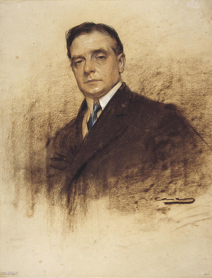 Portrait of Enric Borras Drawing by Ramon Casas