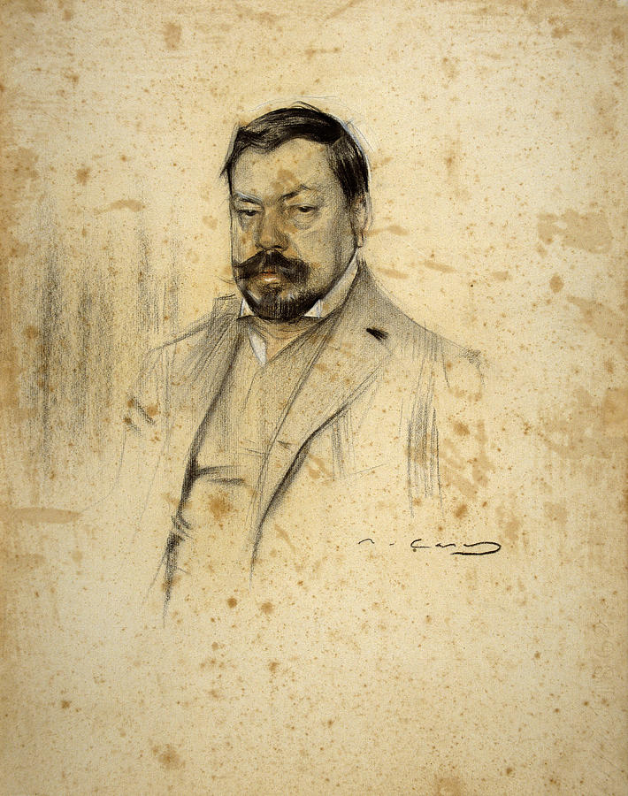 Portrait of Enric Serra Drawing by Ramon Casas