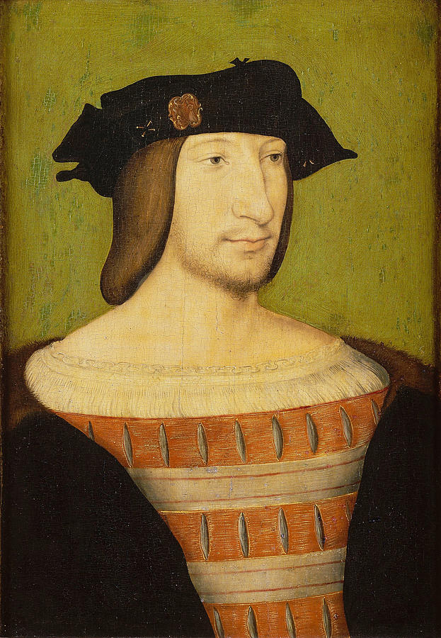 Portrait  of Francis I of France Painting by Jean Clouet