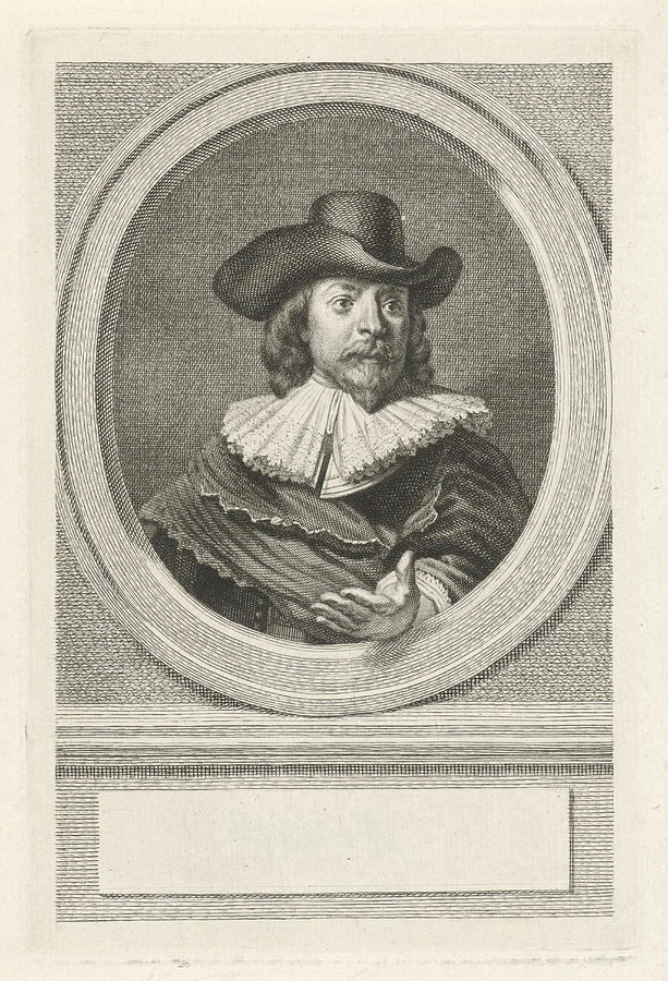 Portrait Of Frans Banning Cocq, Print Maker Jacob Houbraken Drawing by ...