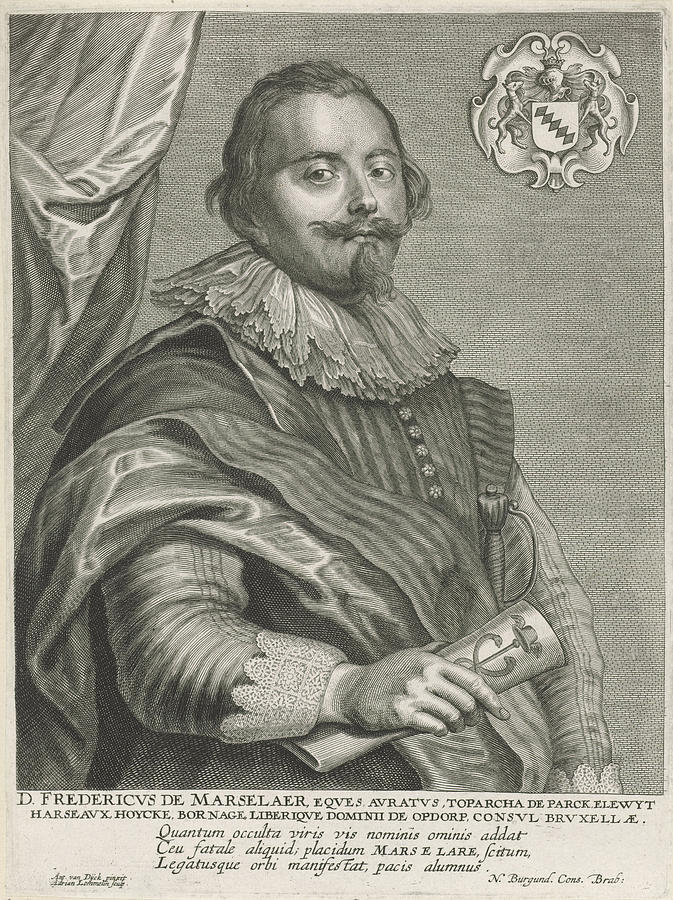 Portrait Drawing - Portrait Of Frederick De Mars Laer, Adriaen Lommelin by Quint Lox