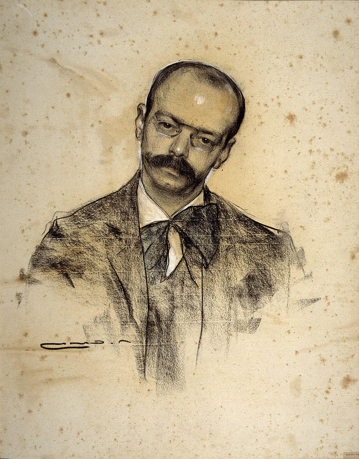 Portrait of Gabriel Alomar Drawing by Ramon Casas