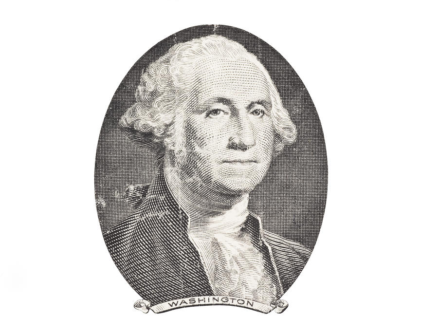 Portrait of George Washington on White Background Photograph by Keith Webber Jr