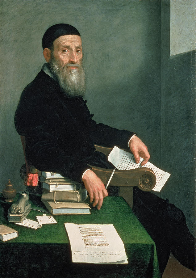 Book Photograph - Portrait Of Giovanni Bressani Oil On Canvas by Giovanni Battista Moroni