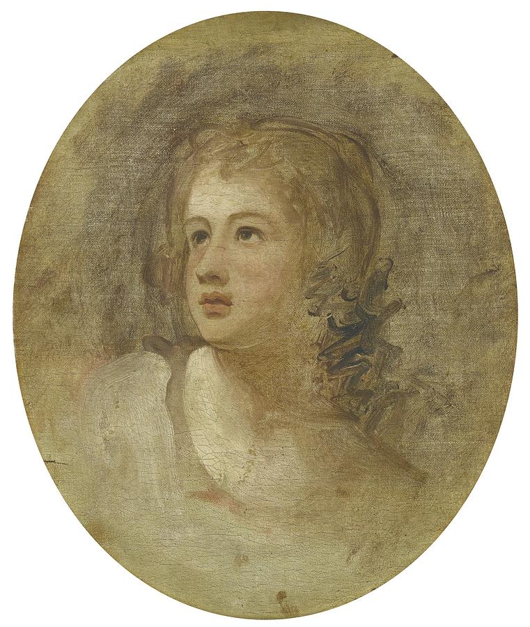 George Romney Painting - Portrait Of Girl by Celestial Images