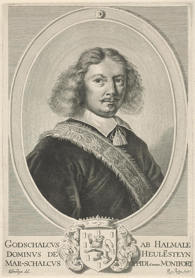 Portrait Of Godschalck Of Halmale Reinier Van Persijn Drawing By