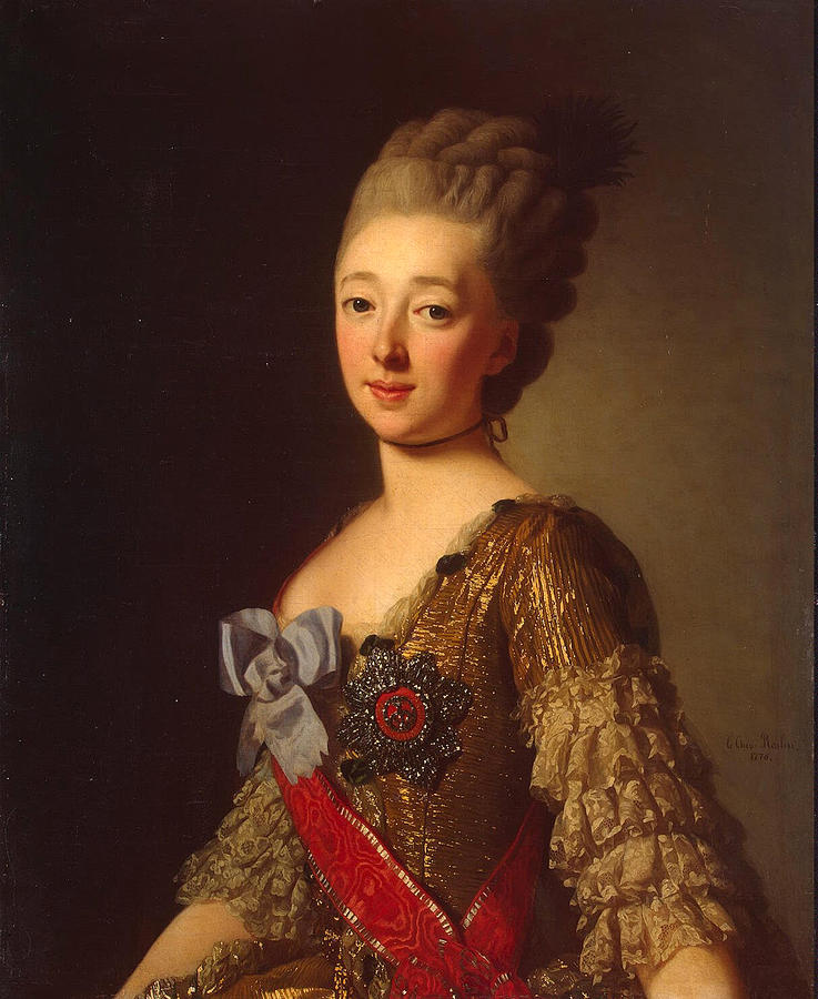 Portrait of Grand Duchess Natalia Alexeyevna Painting by Alexander Roslin