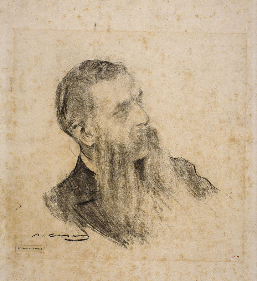 Portrait of Guillem de Boladeres Drawing by Ramon Casas