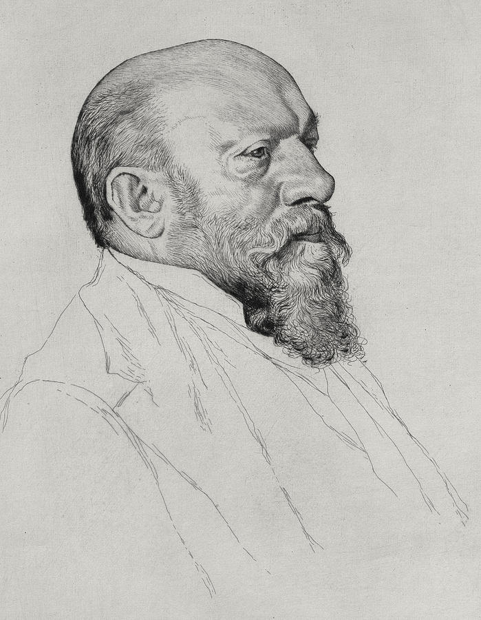 Portrait Drawing - Portrait of Hans Richter by William Strang