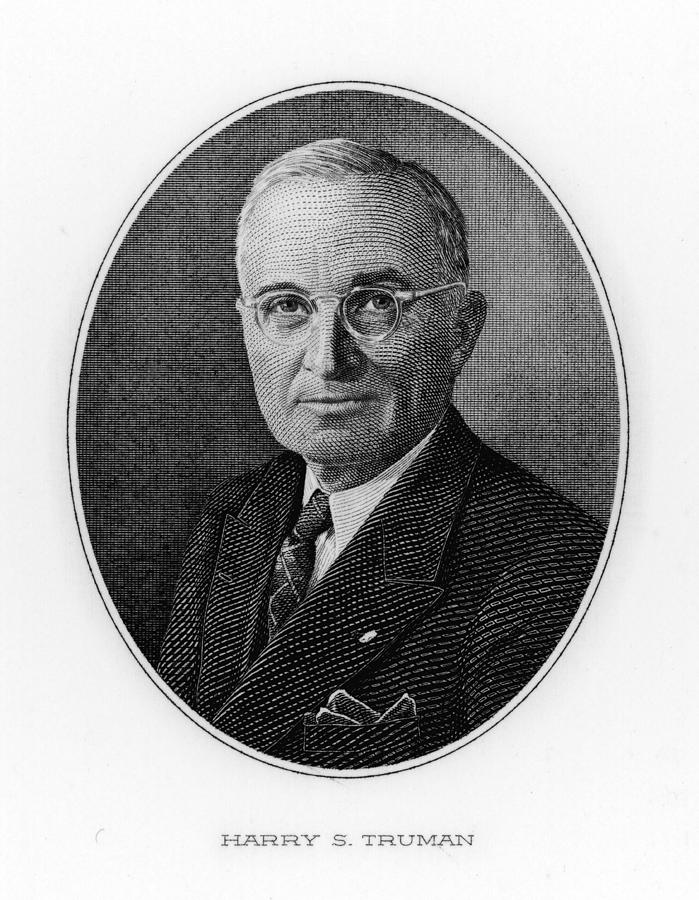 Portrait Of Harry S Truman (18841972) Drawing by Mary Evans Picture