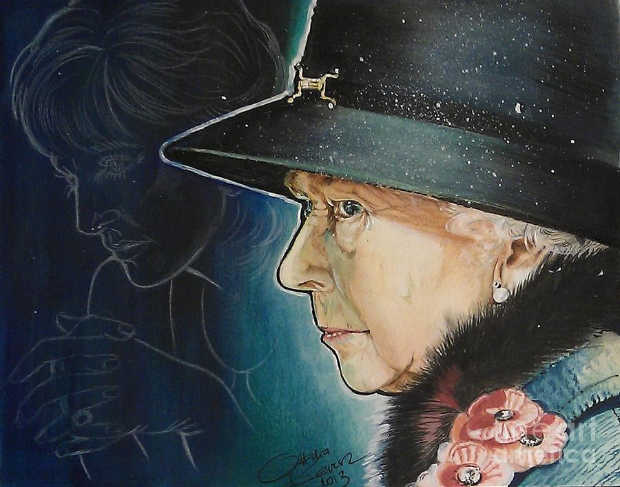 Queen Painting - Portrait of Her Majesty the Queen and Diana by Ottilia Revesz