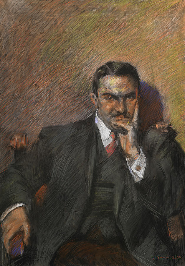 Umberto Boccioni Pastel - Portrait of Innocenzo Massimino by Umberto Boccioni