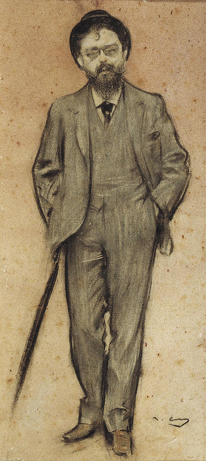 Portrait of Isaac Albeniz Drawing by Ramon Casas