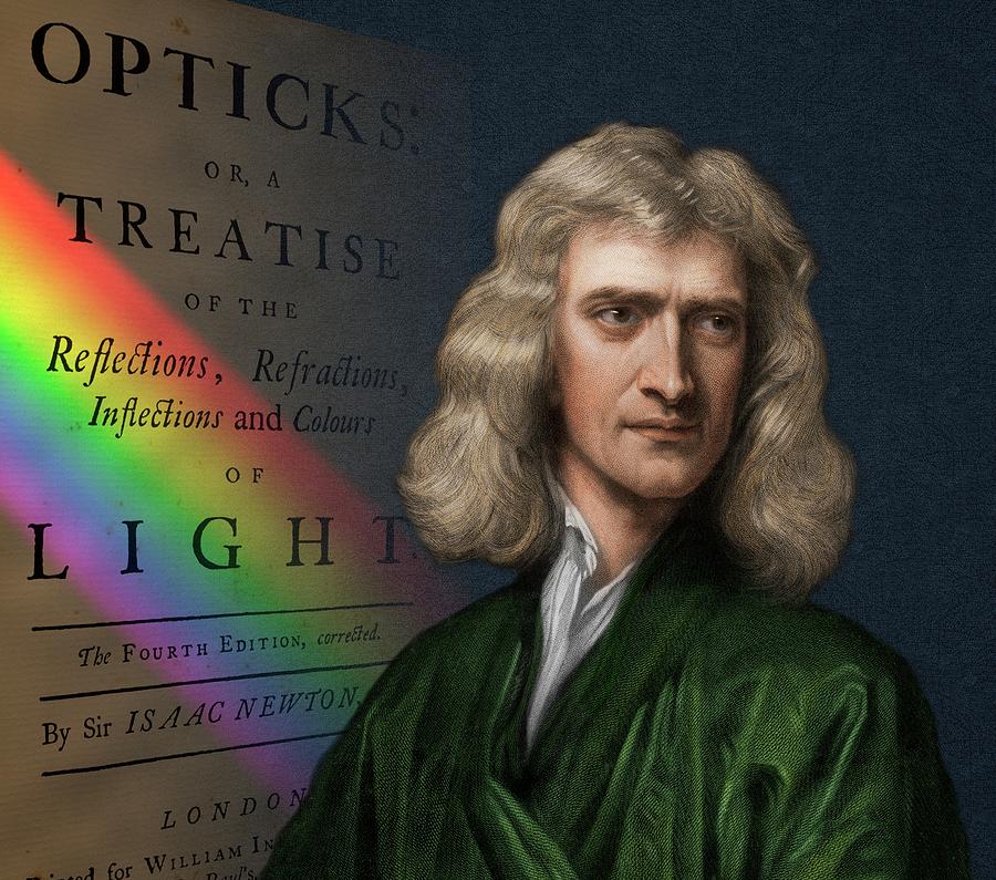 Portrait Of Isaac Newton With Spectrum Photograph by David Parker