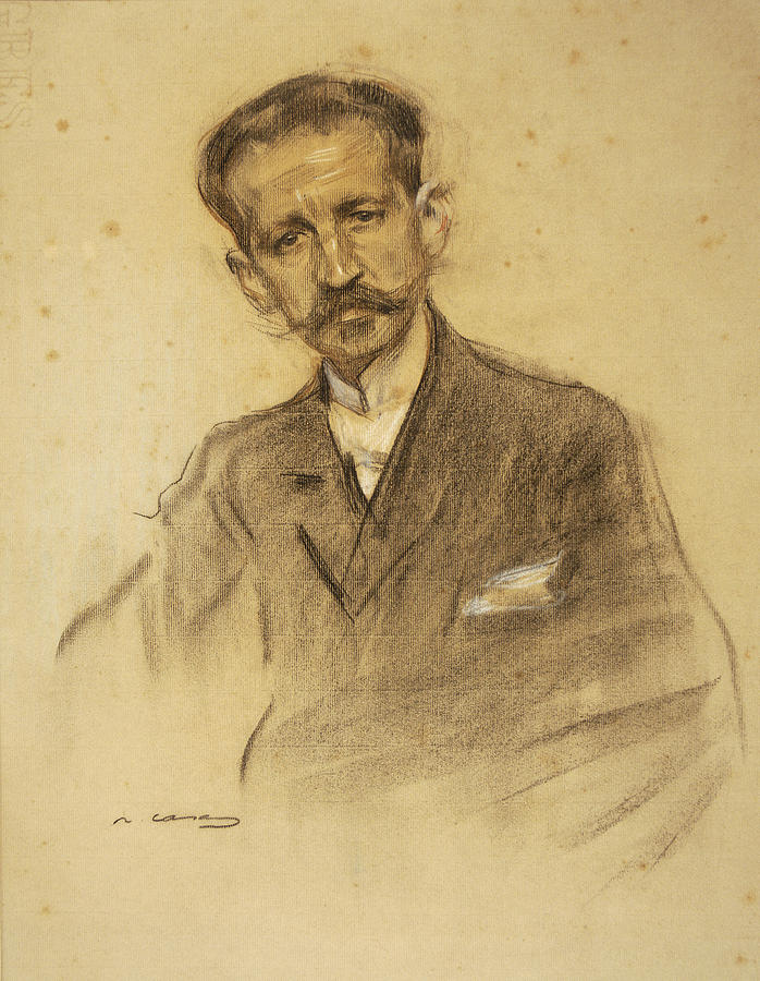 Portrait of Jacinto Octavio Picon Drawing by Ramon Casas