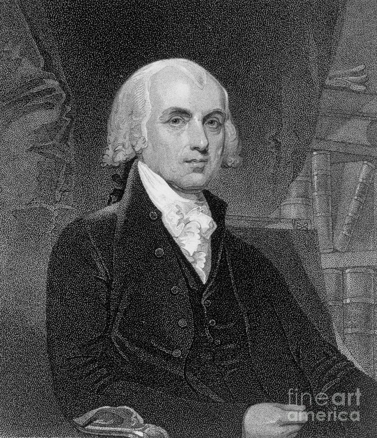 James Madison Drawing - Portrait of James Madison by Gilbert Stuart