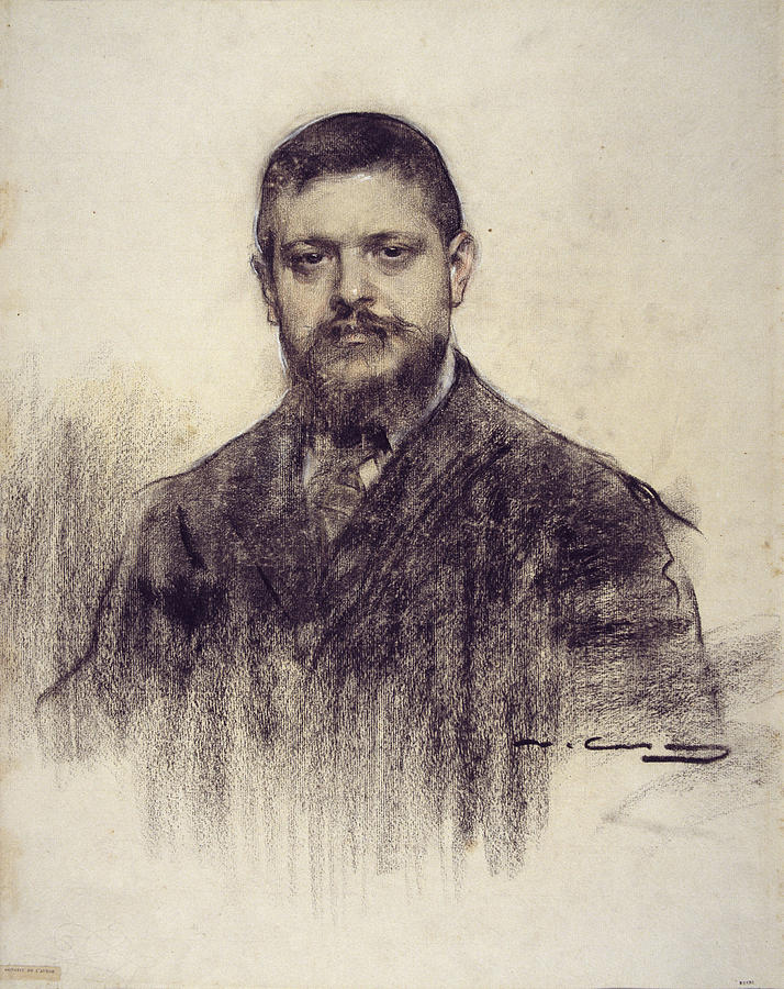 Portrait of Jaume Carner Drawing by Ramon Casas