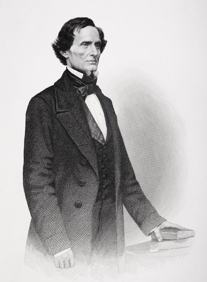 Portrait Of Jefferson Davis Drawing by Mathew Bardy