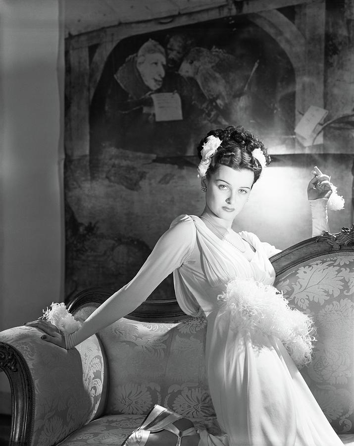 Portrait Of Joan Bennett In Costume Photograph by Horst P. Horst