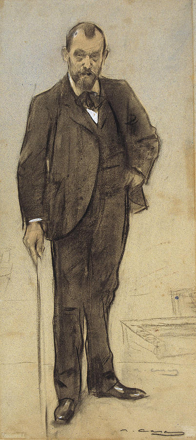 Portrait of Joan Francesc Chia Drawing by Ramon Casas