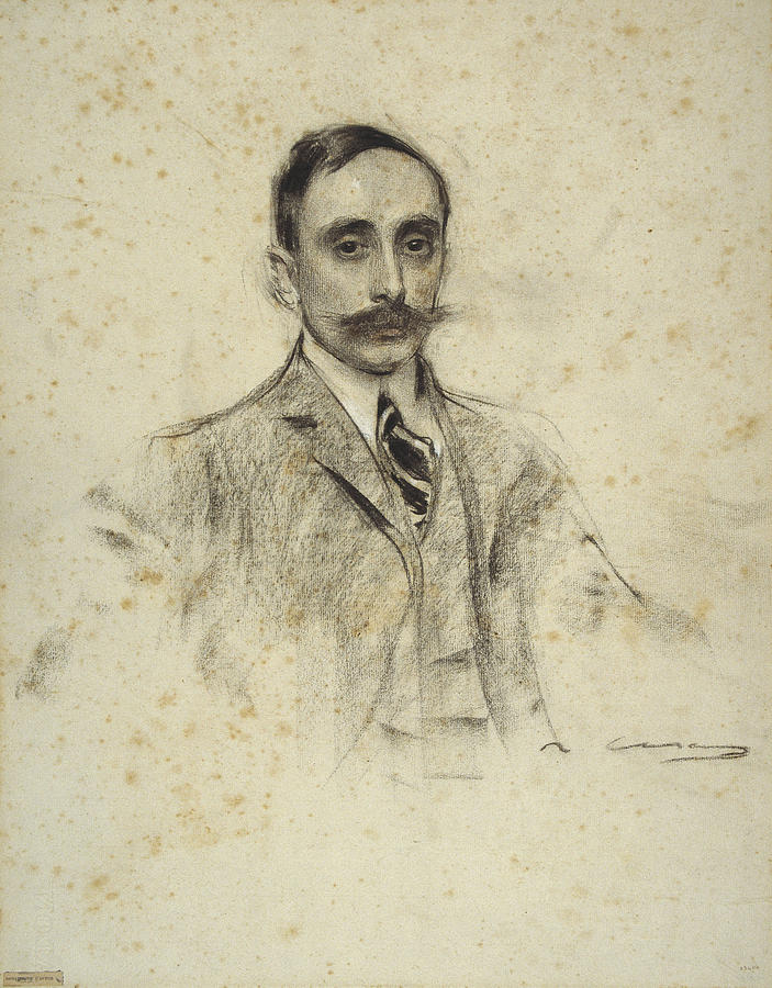 Portrait of Joan Ventosa Drawing by Ramon Casas