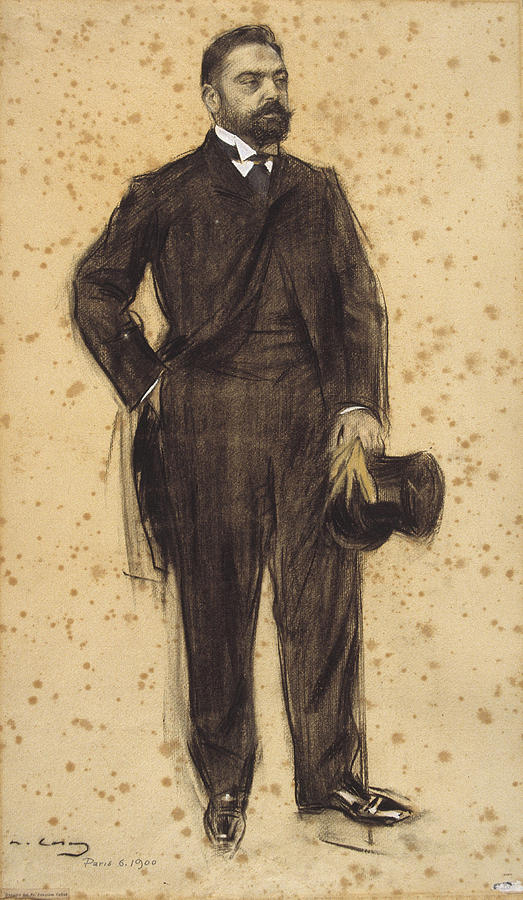 Portrait of Joaquim Cabot Drawing by Ramon Casas